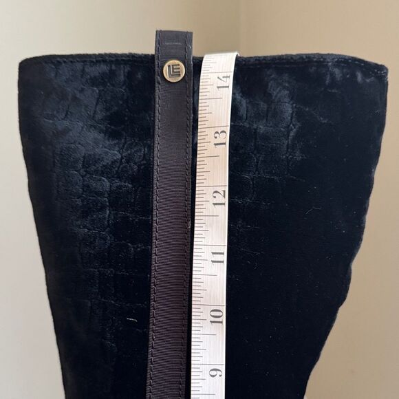 Libby Edelman Black Textured Heeled Boots sz 7.5 - Picture 14 of 16